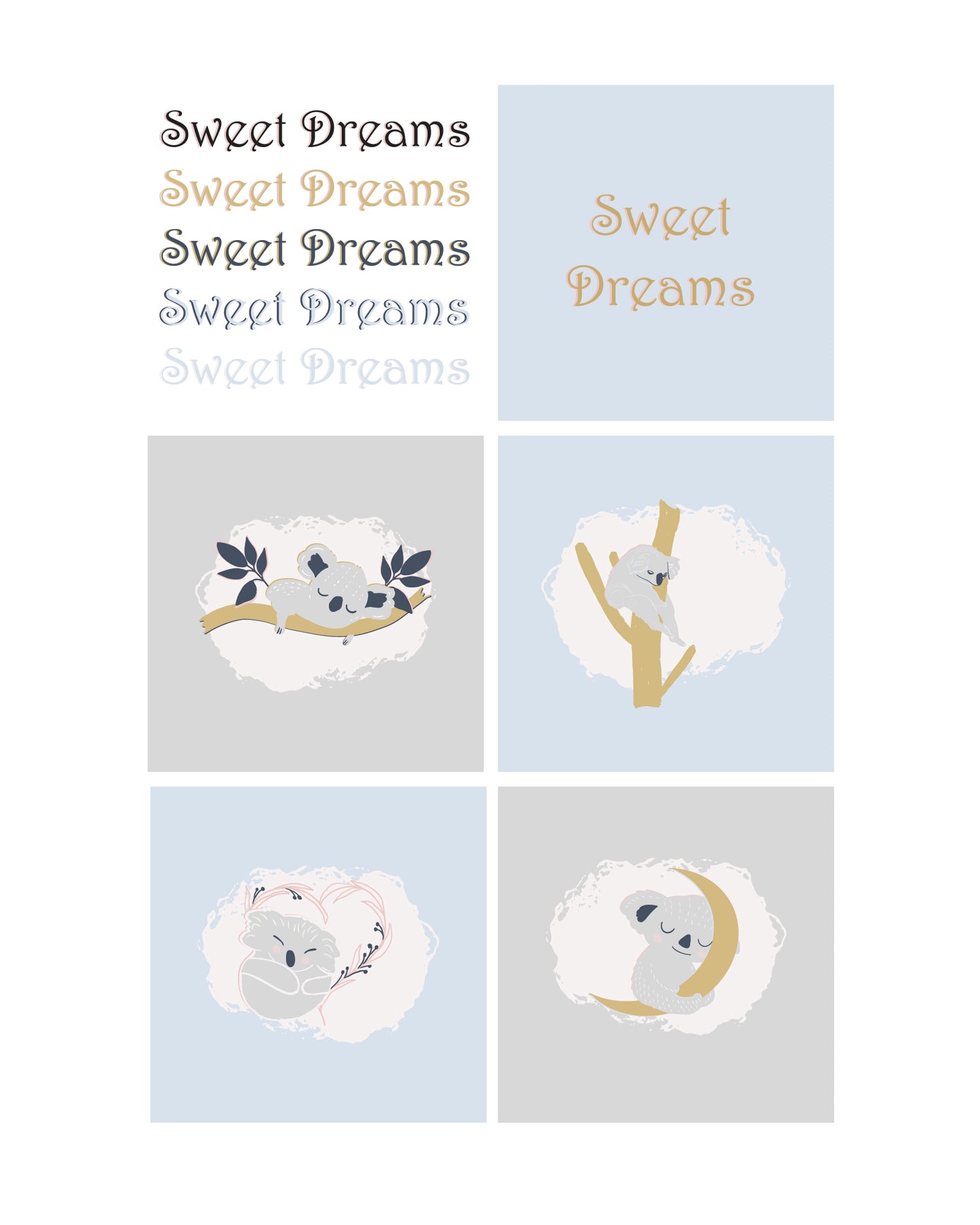 Sweet Dreams Collection-5 patterns + 4 artworks + Sweet Dreams Lettering
