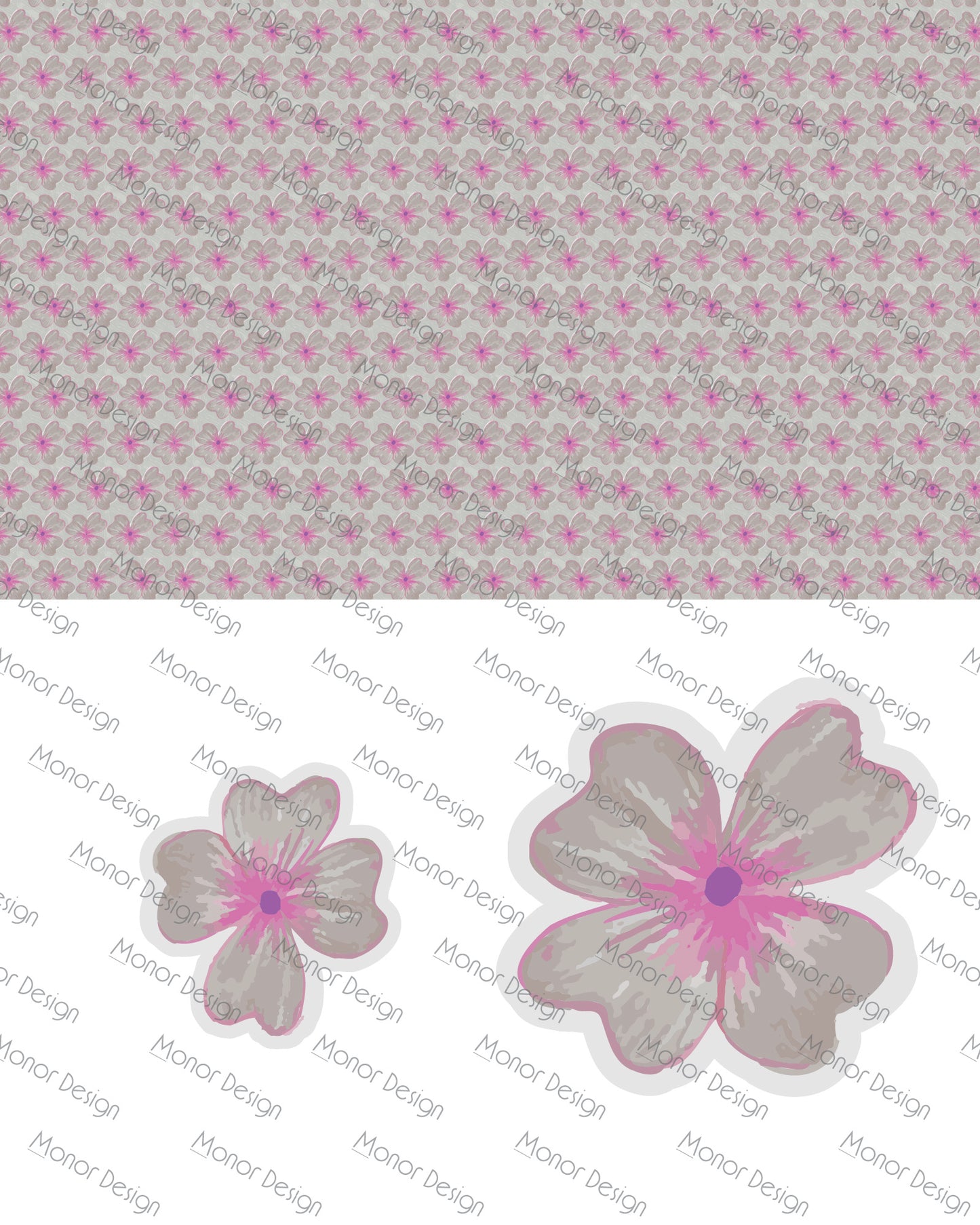 Dusty Pink Petals – Soft Floral Design for Cutting & Print Projects